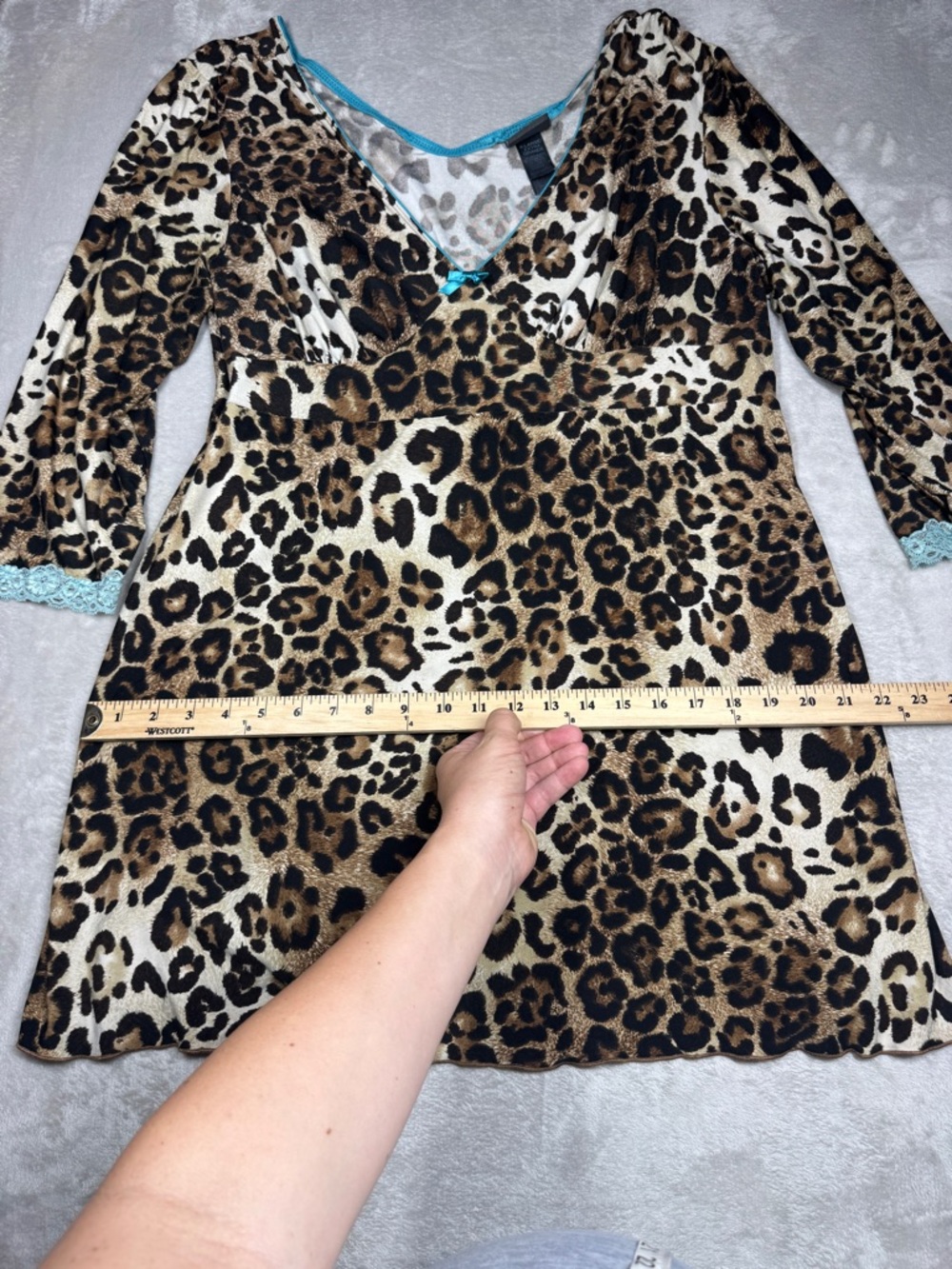 Bisou Bisou Intimates Babydoll Leopard Animal Print Mini Nightgown Dress Size XL - Picture 10 of 16